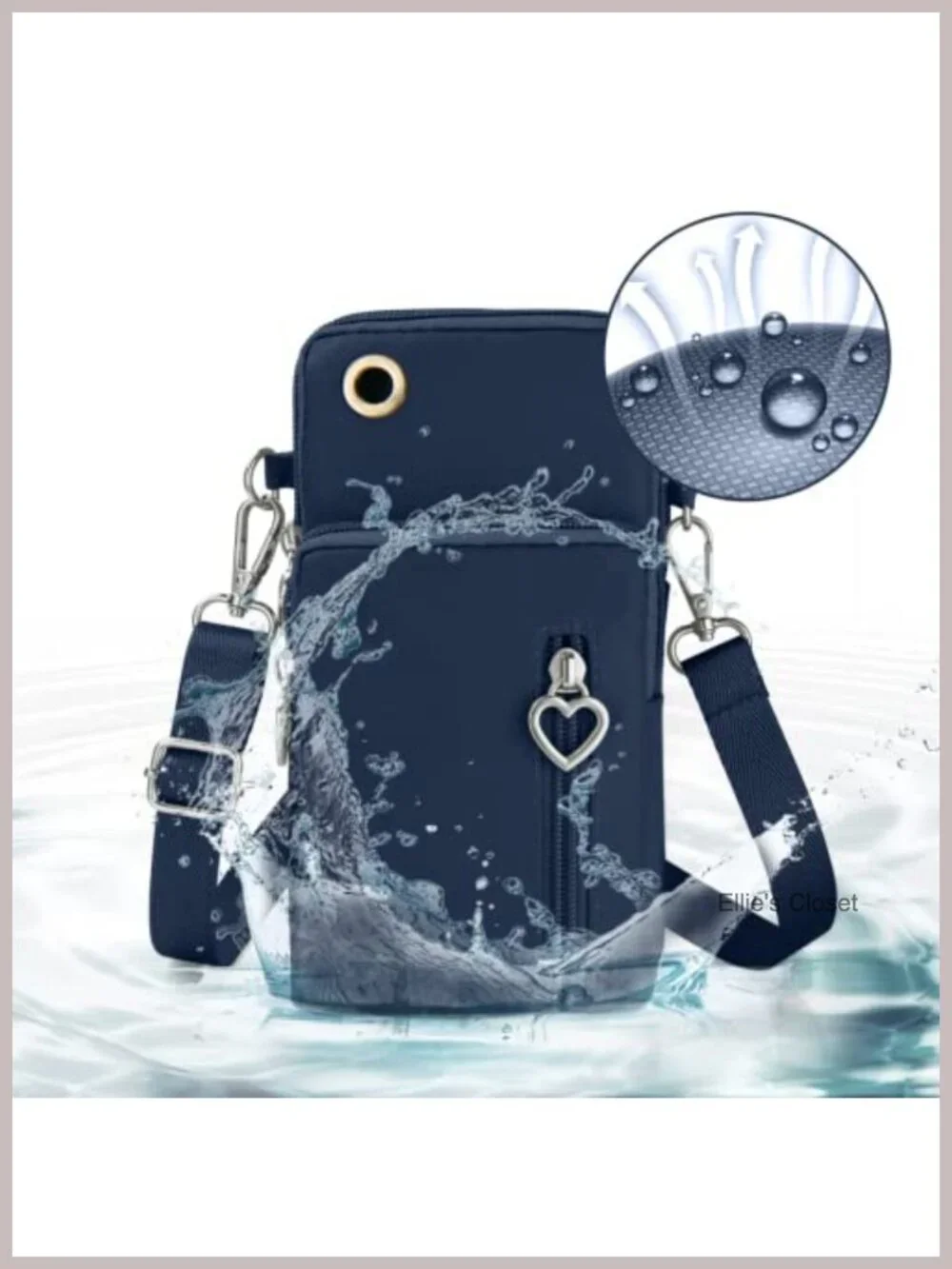 Waterproof Nylon Crossbody Phone Bag with Adjustable Strap